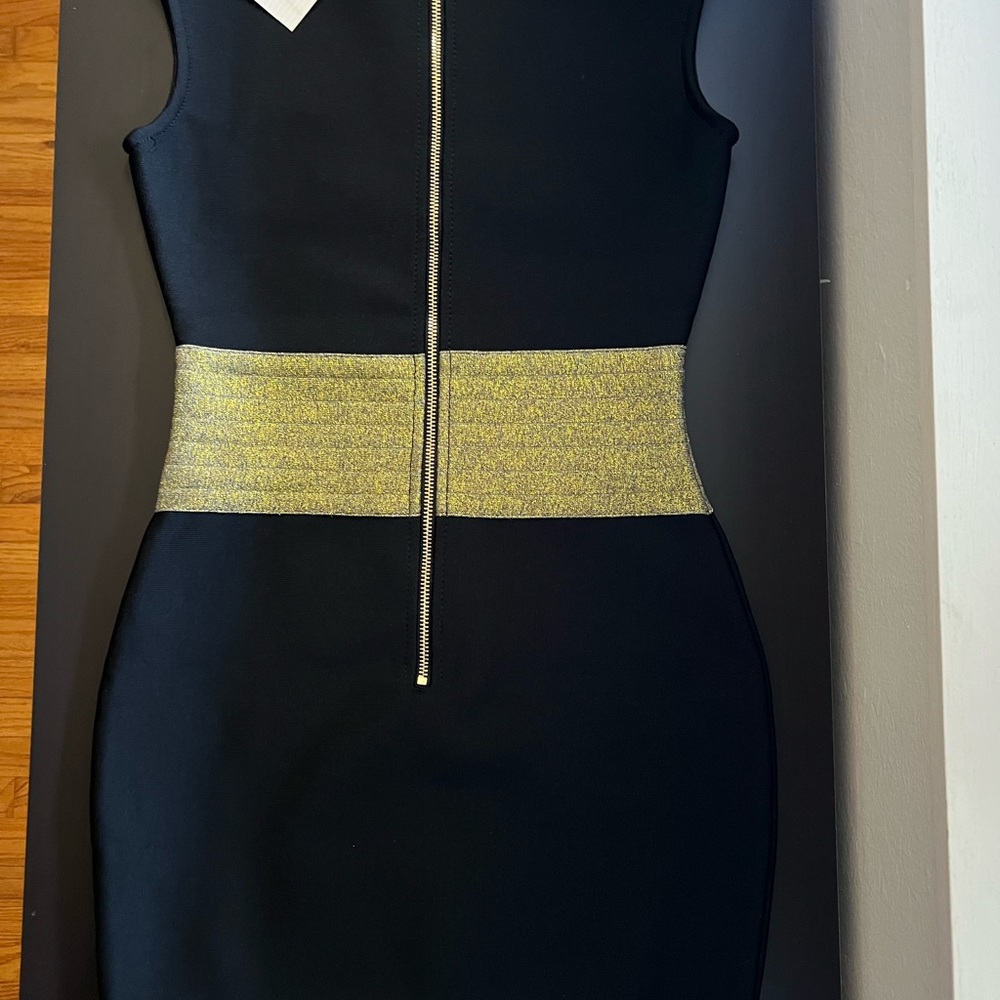 Elegant Gold One-Shoulder Mini Dress - Picture 11 of 15